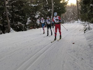 Ian Torchia, Kjetil Bånerud, and Zak Ketterson leading the men's 10k